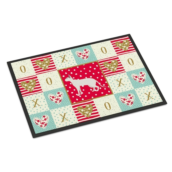 Carolines Treasures 18 x 27 in. Peterbald No.2 Cat Love Indoor or Outdoor Mat CK5677MAT - main